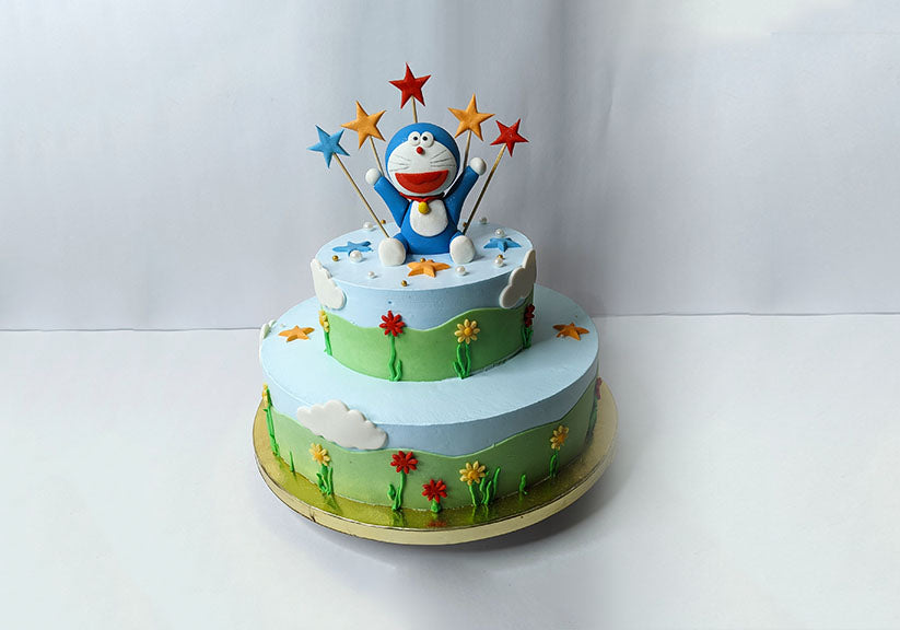 2 Tier Doraemon Cake