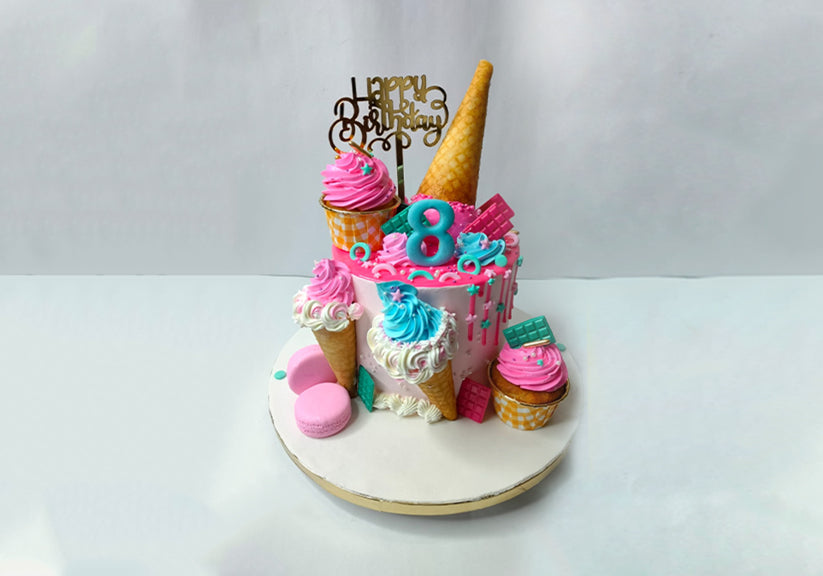 Ice Cream Cone Theme Cake