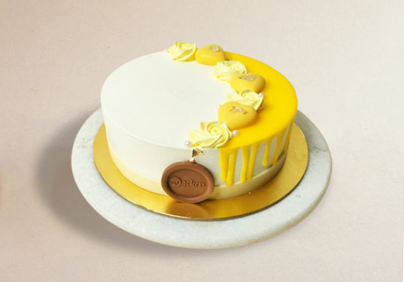 Golden Glow Heart Cake