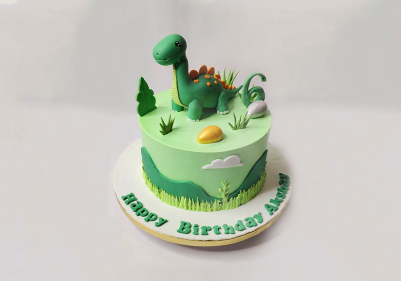 Dinosaur Green Theme Cake