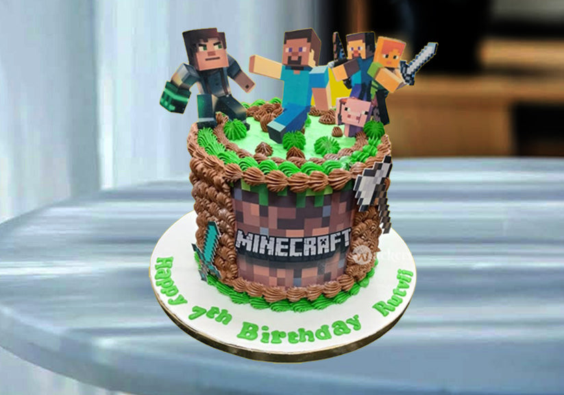 Minecraft Fondant Cake