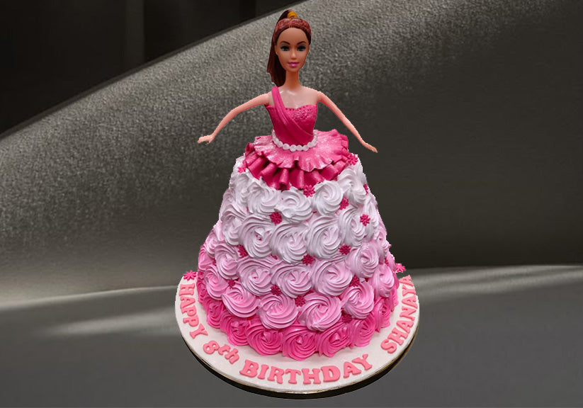 Cream Fantasy Barbie Cake