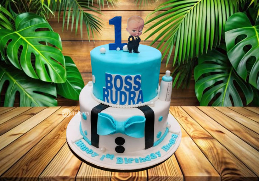 Boss Baby 2 Tier Fondant Cake
