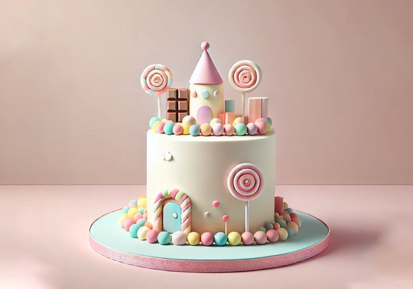 Candy Castle Fondant Cake
