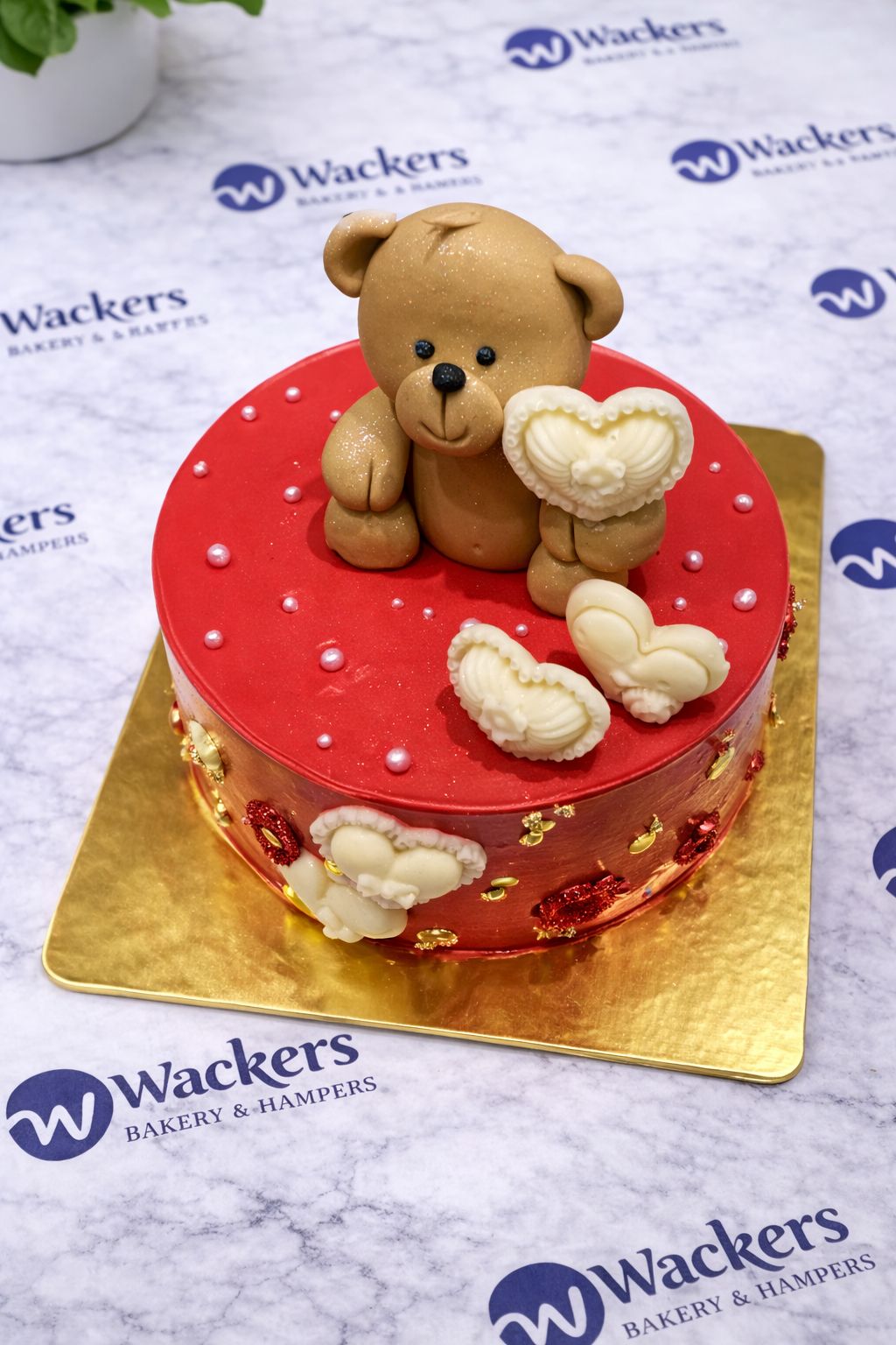 The Golden Glimmer Teddy Cake