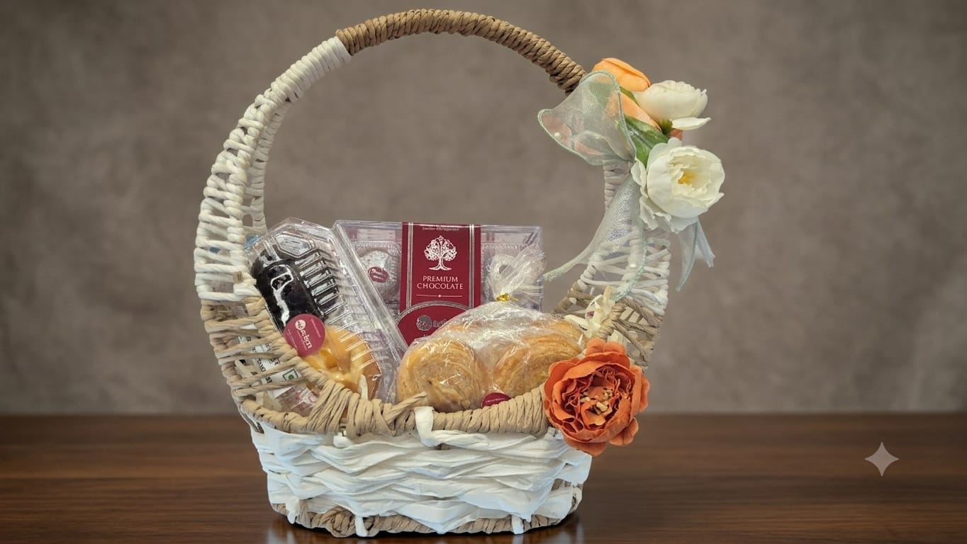 Artistic Crescent Rope Gift Basket
