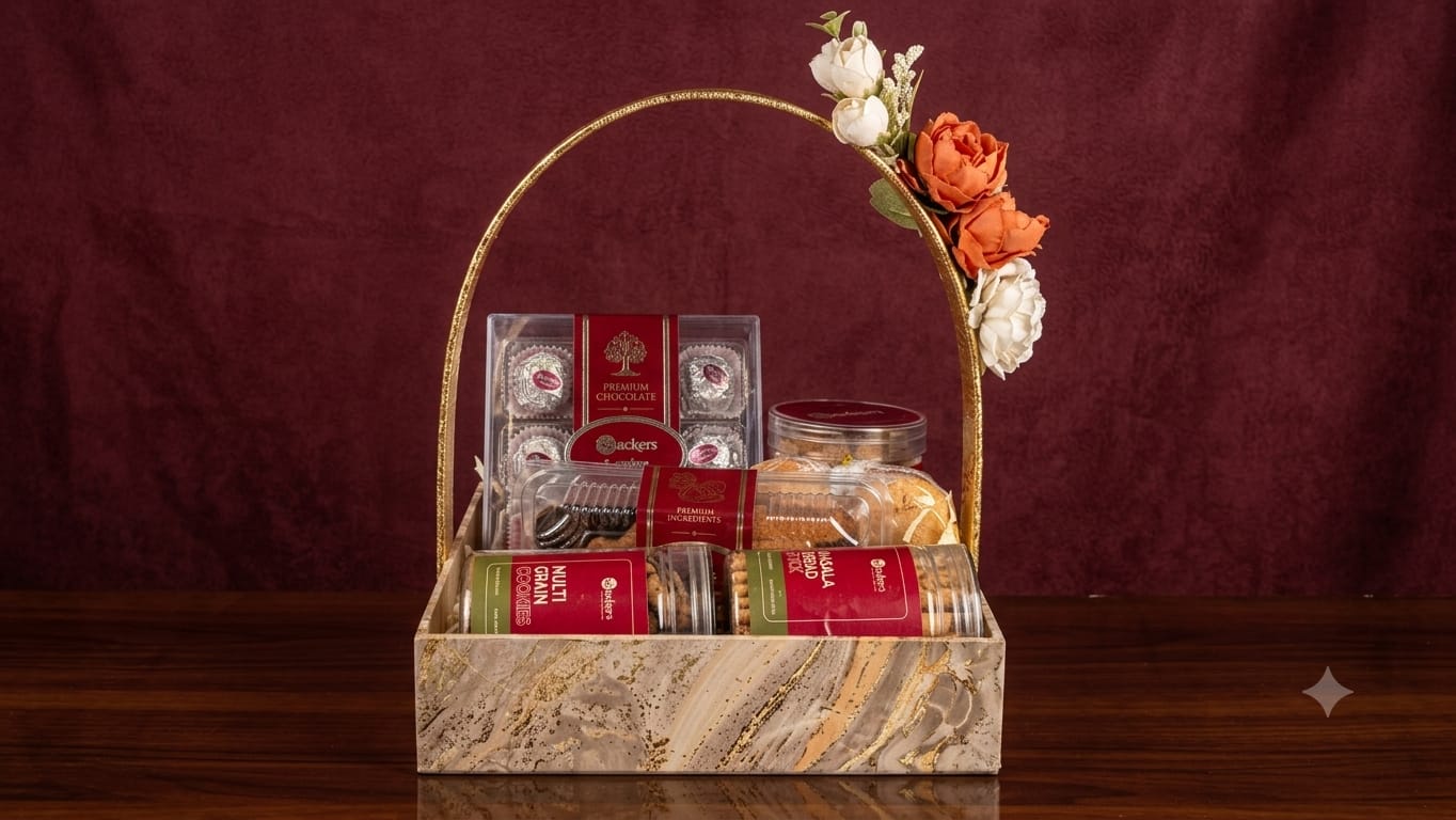 Royal Floral Gold Arch Gift Basket