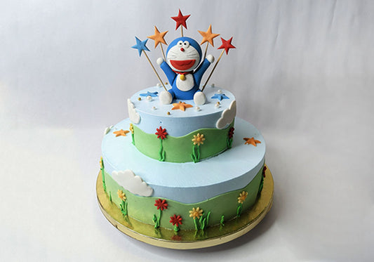 2 Tier Doraemon Cake