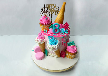 Ice Cream Cone Theme Cake