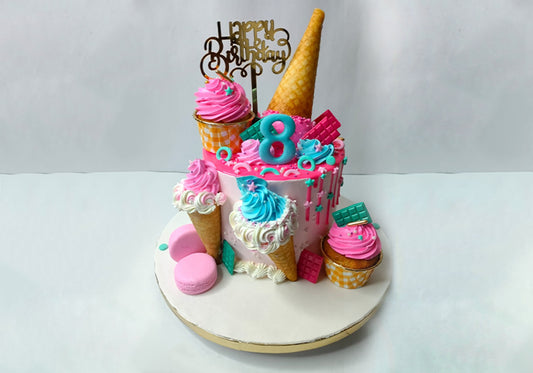 Ice Cream Cone Theme Cake