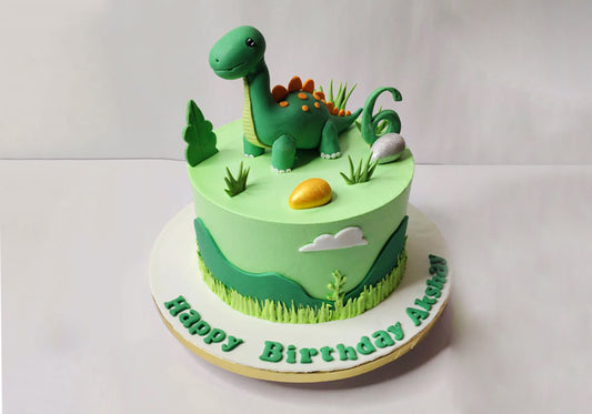 Dinosaur Green Theme Cake