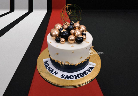 Golden Black Balls Cake
