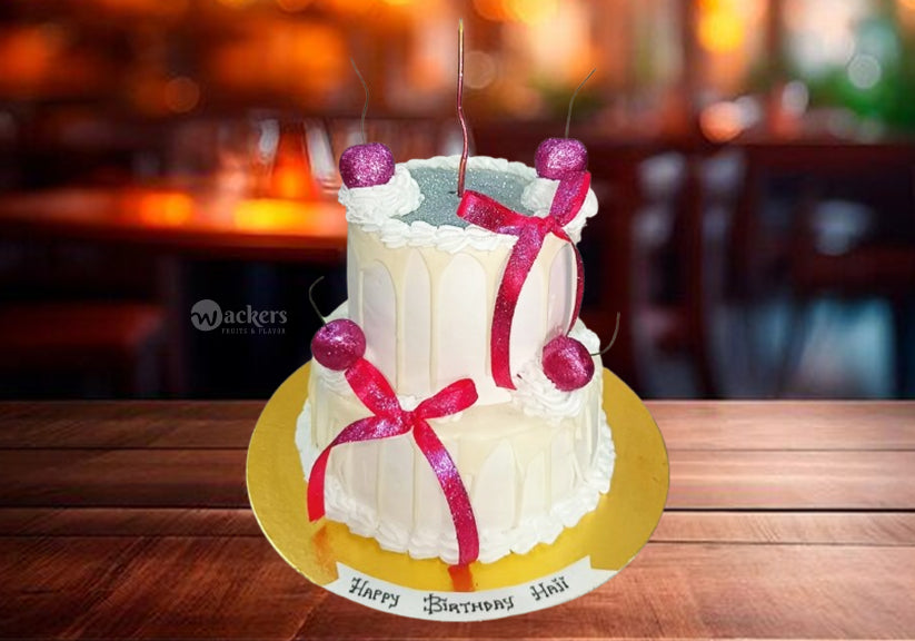 Cherry Sparkle 2-Tier Cake