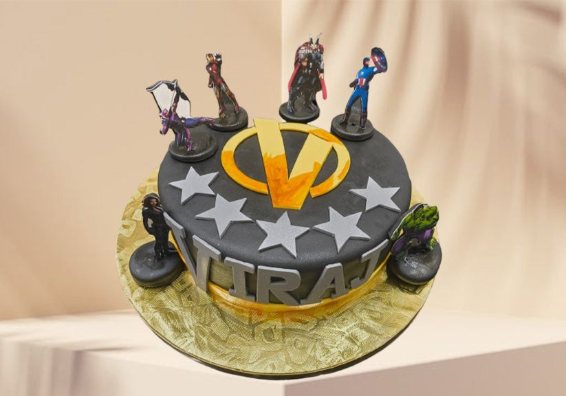 Avengers Theme Toys Cake