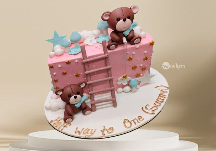 Half Way to 1 Milestone Cake