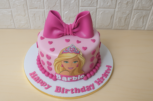 Barbie Bow Fondant Cake